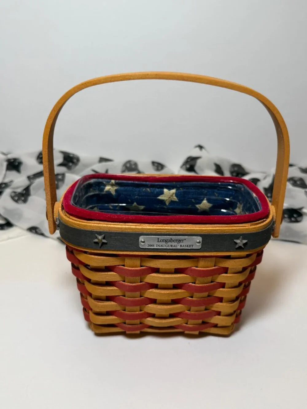 2001 Unused Inaugural Stars and Stripes Longaberger Basket Handwoven